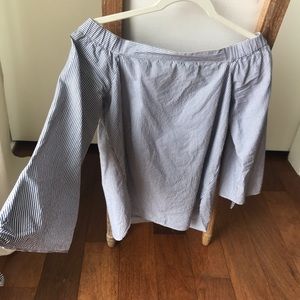 Off The Shoulder Blue Top